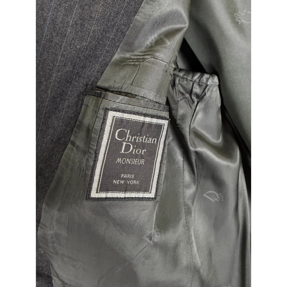 Christian Dior Monsieur Vintage 2pc Suit 40R 31x30 Gray Pinstripe Wool USA Made - Picture 4 of 15
